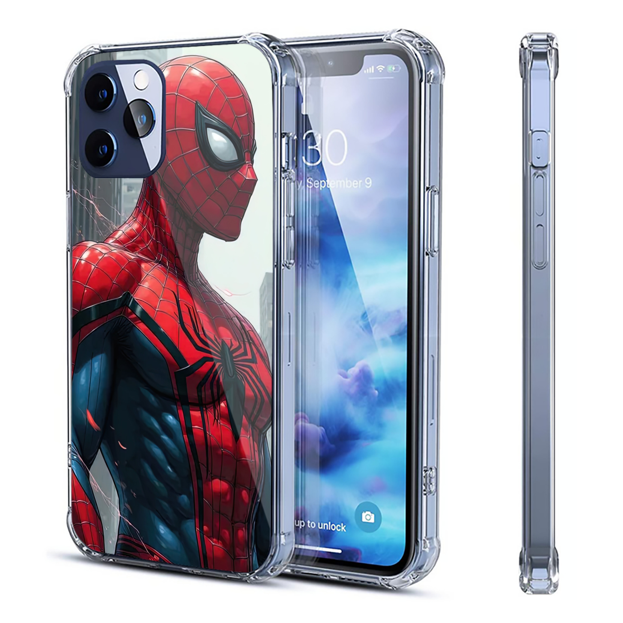 （画像用） Spider Man スパイダーマン 【iPhone 12シリーズ対応】透明スマホケース（クリアソフトケース）
